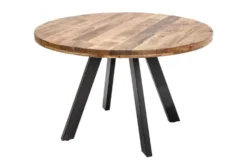 Massiver Esstisch IRON CRAFT 120cm rund natur Mangoholz