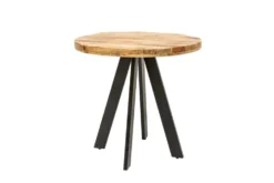 Massiver Esstisch IRON CRAFT 80cm rund natur Mangoholz