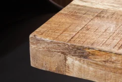Massiver Esstisch IRON CRAFT 140cm Mangoholz schwarzes Eisengestell Kufe Industrial Design