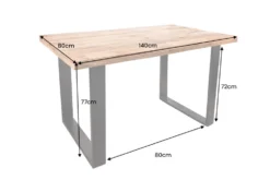 Massiver Esstisch IRON CRAFT 140cm Mangoholz schwarzes Eisengestell Kufe Industrial Design
