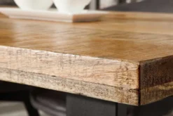 Massiver Esstisch IRON CRAFT 200cm natur Mangoholz Eisen Kufengestell Industrial Design