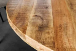 Massiver Esstisch IRON CRAFT 140cm natur rund Mangoholz Metall Industrial Design