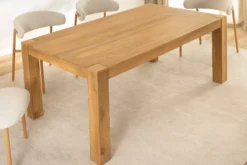 Massiver Esstisch MAKASSAR 160cm natur Mangoholz cream finish lackiert rechteckig