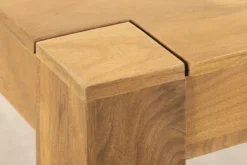 Massiver Esstisch MAKASSAR 160cm natur Mangoholz cream finish lackiert rechteckig