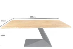 Massiver Esstisch MAMMUT BALANCE 200cm natur braun Akazie schwarz Baumkante