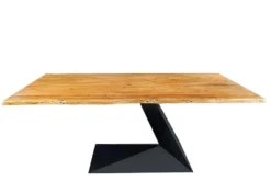 Massiver Esstisch MAMMUT BALANCE 200cm natur braun Akazie schwarz Baumkante