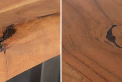 Massiver Esstisch MAMMUT 300cm braun honey finish Akazie schwarz Baumkante