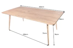 Massiver Esstisch MYSTIC LIVING 160cm Akazie natur Massivholz