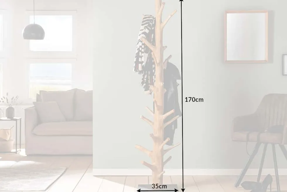 Massiver Garderobenständer TREE NATURE 170cm natur Holz Kleiderständer