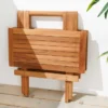 Massiver Gartenbeistelltisch EMPIRE TEAK 50cm natur Teakholz klappbar