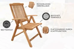 Massiver Gartenstuhl EMPIRE TEAK Teakholz klappbar