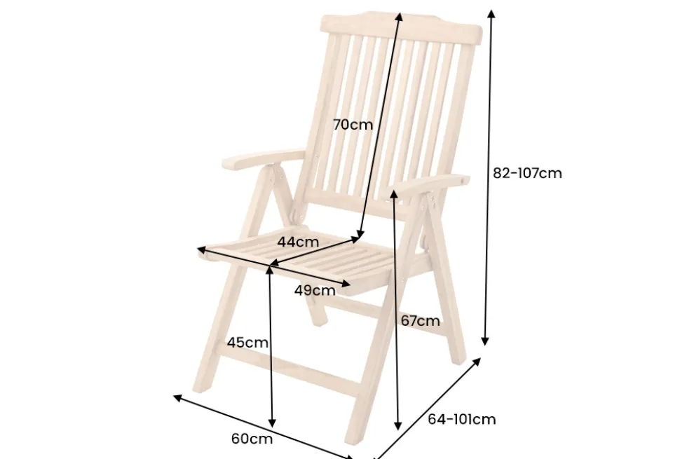 Massiver Gartenstuhl EMPIRE TEAK Teakholz klappbar