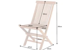 Massiver Gartenstuhl EMPIRE TEAK Teakholz klappbar Hochlehner wetterfest