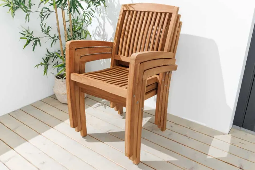 Massiver Gartenstuhl EMPIRE TEAK natur Teakholz stapelbar