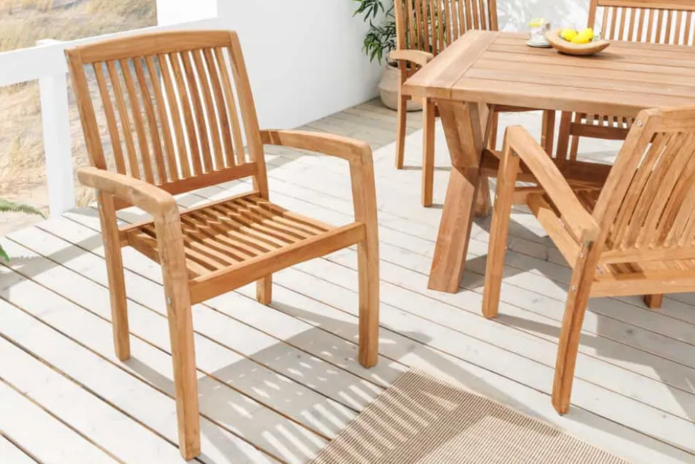 Massiver Gartenstuhl EMPIRE TEAK natur Teakholz stapelbar