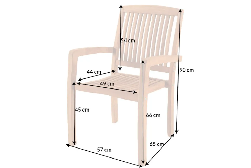Massiver Gartenstuhl EMPIRE TEAK natur Teakholz stapelbar