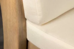 Massiver Gartenstuhl KOPENHAGEN natur Akazienholz beige Outdoor inkl. Kissen