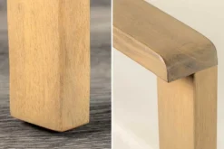 Massiver Gartenstuhl KOPENHAGEN natur Akazienholz beige Outdoor inkl. Kissen