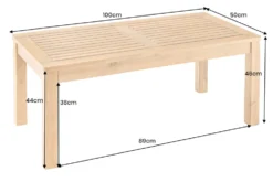 Massiver Gartentisch BALI 100cm Akazienholz wetterfest Outdoor-Loungetisch
