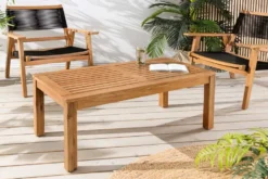 Massiver Gartentisch BALI 100cm Akazienholz wetterfest Outdoor-Loungetisch