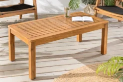 Massiver Gartentisch BALI 100cm Akazienholz wetterfest Outdoor-Loungetisch