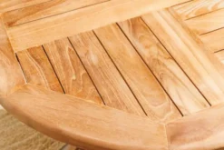 Massiver Gartentisch EMPIRE TEAK 70cm natur Teakholz rund klappbar Balkontisch Outdoor