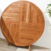 Massiver Gartentisch EMPIRE TEAK 120cm natur Teakholz rund klappbar Outdoor Balkontisch