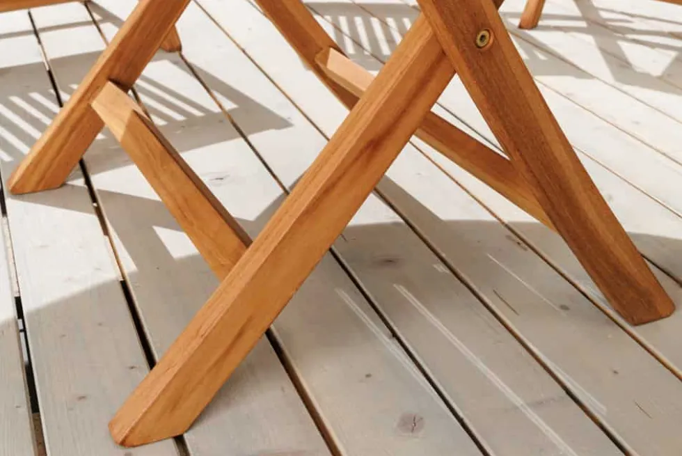 Massiver Gartentisch EMPIRE TEAK 120cm natur Teakholz rund klappbar Outdoor Balkontisch