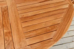 Massiver Gartentisch EMPIRE TEAK 120cm natur Teakholz rund klappbar Outdoor Balkontisch