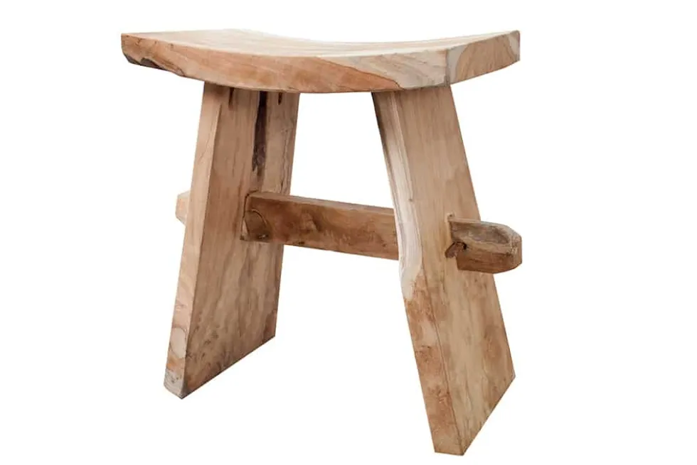 Massiver Hocker ZEN 40cm Teakholz Beistelltisch