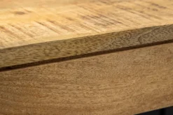 Massiver Holz Esstisch PURE 120-200cm natur Mangoholz mit Ansteckplatten