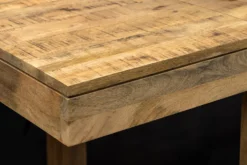 Massiver Holz Esstisch PURE 120-200cm natur Mangoholz mit Ansteckplatten