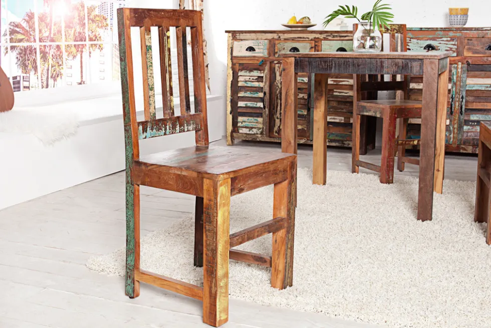 Massiver Holz Stuhl JAKARTA aus recycelten Fischerbooten