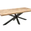 Massiver Industrial Esstisch GALAXIE 180cm Mangoholz sternenförmiges Gestell
