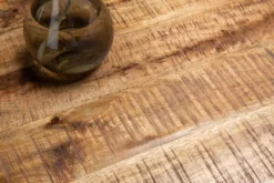 Massiver Industrial Esstisch GALAXIE 160cm Mangoholz sternenförmiges Gestell