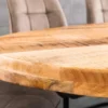 Massiver Industrial Esstisch GALAXIE 240cm natur Mangoholz oval Sterngestell
