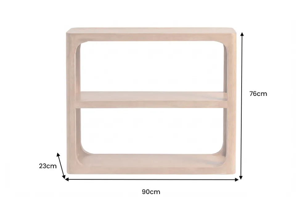 Massiver Konsolentisch ELEMENTS 90cm braun honey finish Mangoholz Regal