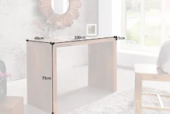 Massiver Konsolentisch MAKASSAR 100cm braun Sheesham stone finish Schreibtisch