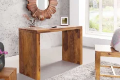 Massiver Konsolentisch MAKASSAR 100cm braun Sheesham stone finish Schreibtisch