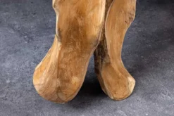 Massiver Konsolentisch ROOT 150cm natur Teak Massivholz aus Wurzelholz Glasplatte