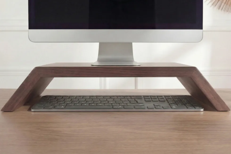 Massiver Monitorständer GATSBY 50cm braun Mangoholz Bildschirmständer Erhöhung