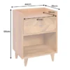 Massiver Nachttisch INFINITY 60cm natur Mangoholz mit Fach und Schublade