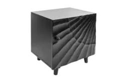 Massiver Nachttisch SCORPION 50cm schwarz Mangoholz Beistelltisch mit 3D Schnitzereien