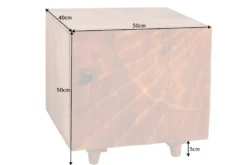 Massiver Nachttisch SCORPION 50cm braun Mangoholz Beistelltisch mit 3D Schnitzereien