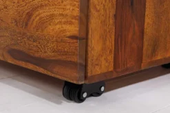 Massiver Rollcontainer MAKASSAR 60cm braun stone finish Sheesham mit Schubladen