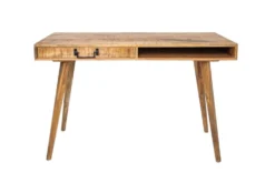 Massiver Schreibtisch RETRO 120cm Mangoholz Bürotisch mit Schublade