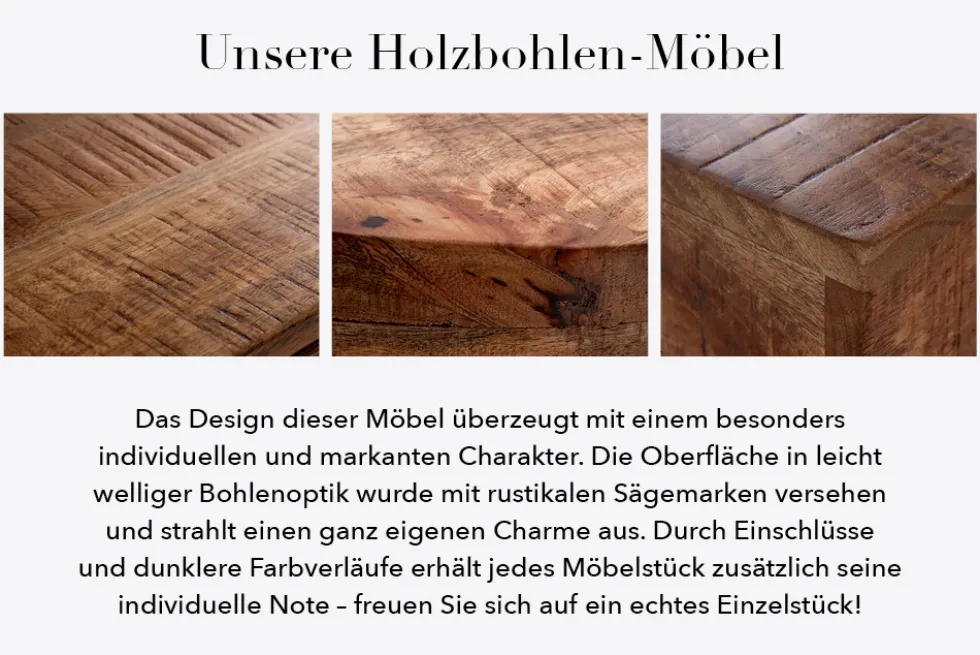 Massiver Schreibtisch RETRO 120cm Mangoholz Bürotisch mit Schublade