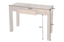Massiver Sekretär MAKASSAR 100cm braun Sheesham stone finish Schreibtisch Konsolentisch