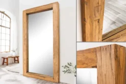 Massiver Spiegel JAVA 180cm natur recyceltes Teakholz hängend oder stehend