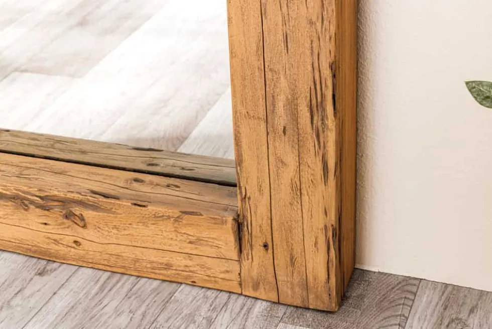 Massiver Spiegel JAVA 180cm natur recyceltes Teakholz hängend oder stehend